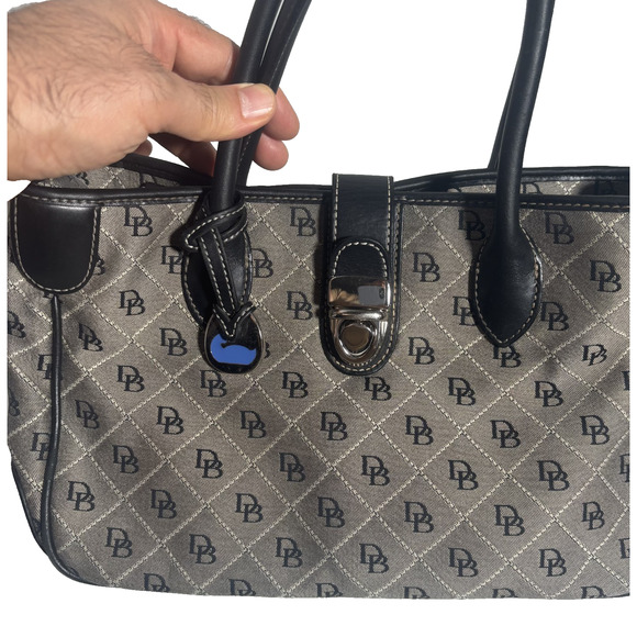 Dooney & Bourke Black & Grey Monogram Satchel K1002411 Preppy Americana Classic - Picture 6 of 14